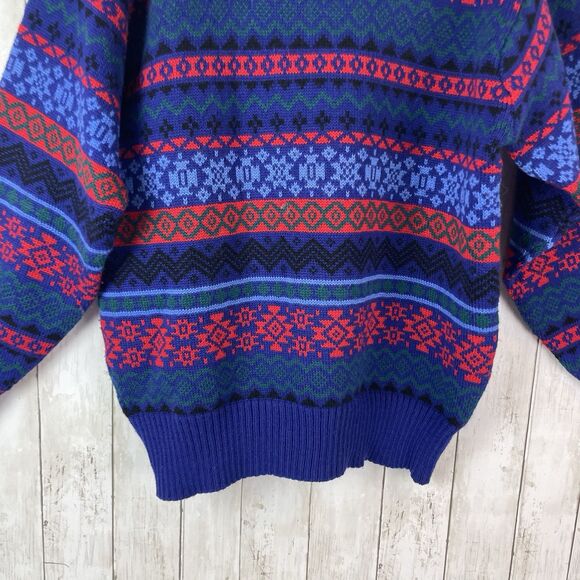 Vintage Meister Ski Sweater 100% Wool Fair Isle Sweater Men’s XL Nordic - Picture 2 of 8